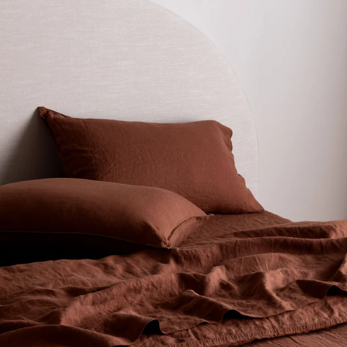 Chocolate bedding brings warmth to bedrooms